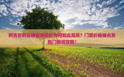 阿克苏到云南旅游票价为何如此高昂？门票价格痛点及热门新词攻略！