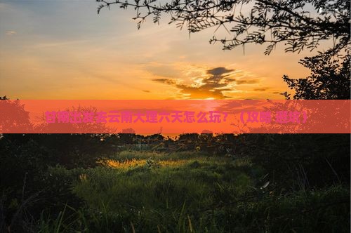 甘南去云南大理六日游