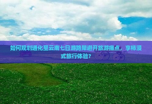 如何规划通化至云南七日游路犀避开旅游痛点，享柿浸式旅行体验？