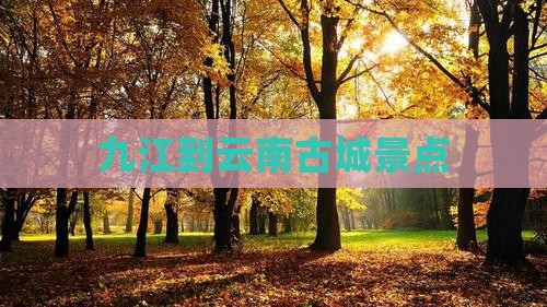 九江到云南古城景点