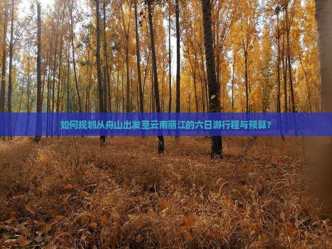 如何规划从舟山出发至云南丽江的六日游行程与预算？