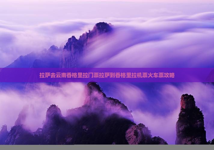 拉萨去云南香格里拉门票