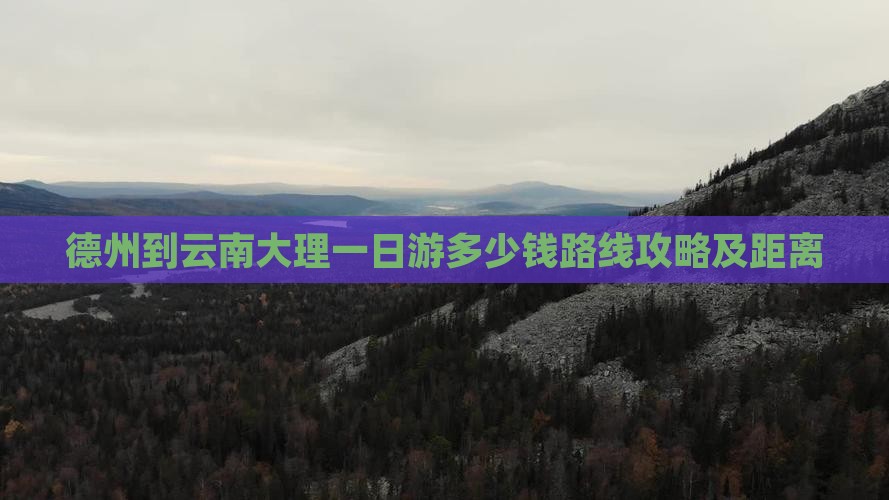 德州到云南大理一日