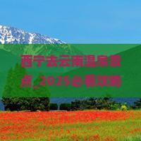 西宁去云南温泉景点