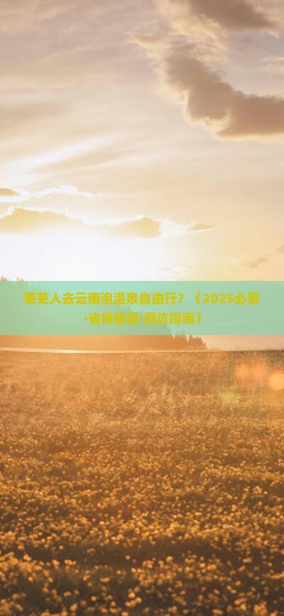 莱芜到云南温泉自由行