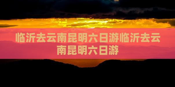临沂去云南昆明六日游