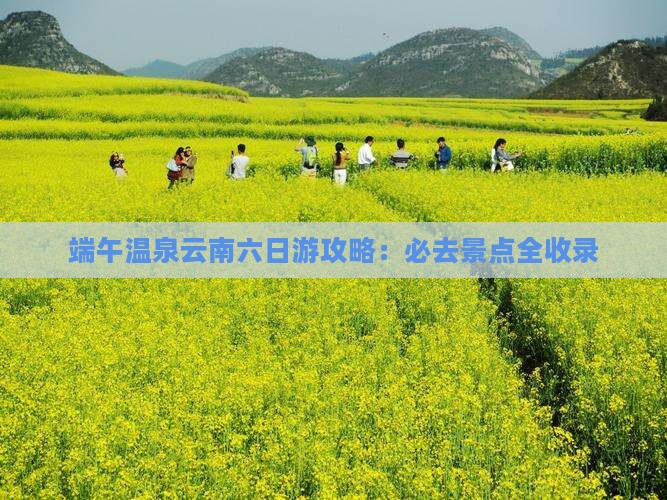端午节到云南温泉六日游