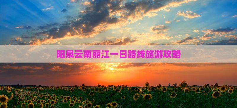 阳泉去云南丽江一日