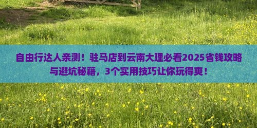 驻马店到云南大理自由行