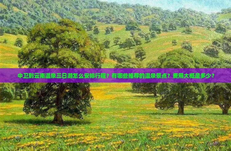 中卫到云南温泉三日游怎么安排行程？有哪些推荐的温泉景点？费用大概是多少？