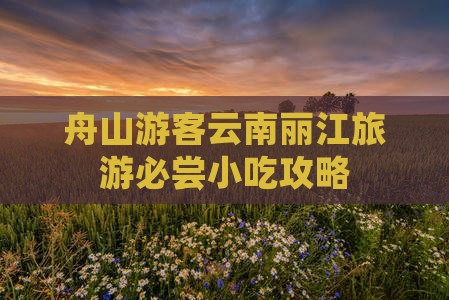 舟山游客云南丽江旅游必尝小吃攻略