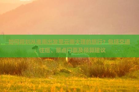 如何规划从淮南出发至云南大理的旅行？包括交通、住宿、景点门票及预算建议