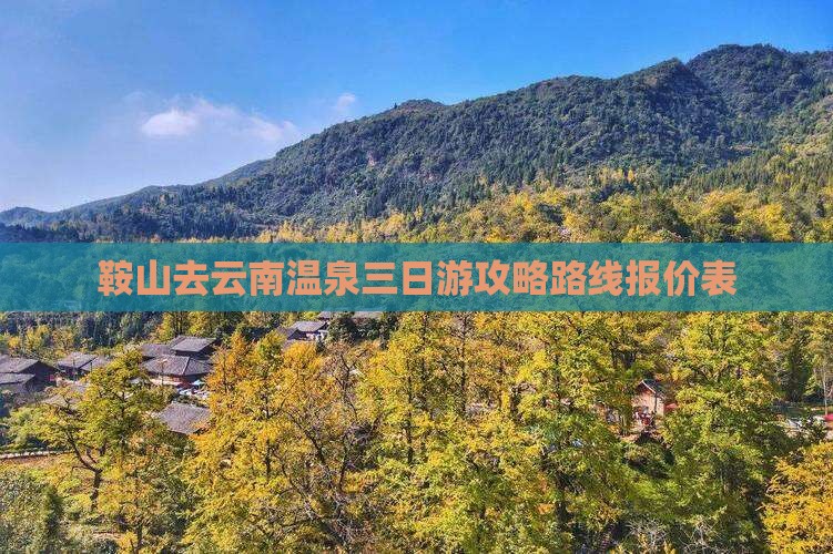 鞍山去云南温泉三日游