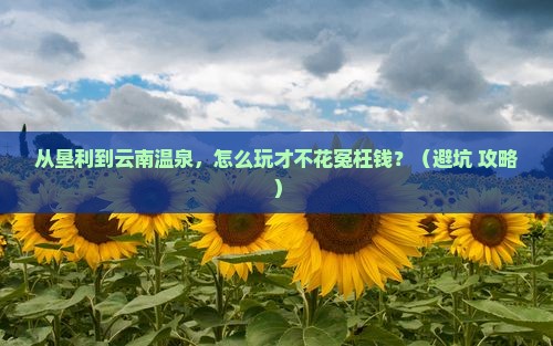 垦利到云南温泉旅游