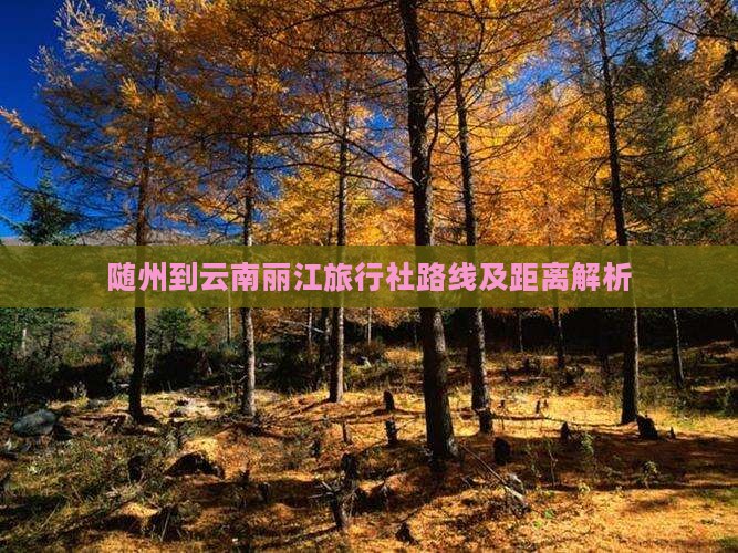 随州到云南丽江旅行社路线及距离解析