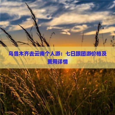 乌鲁木齐去云南个人游：七日跟团游价格及费用详情