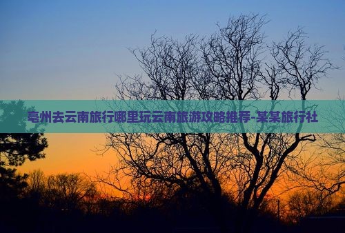 亳州去云南旅行哪里玩云南旅游攻略推荐-某某旅行社