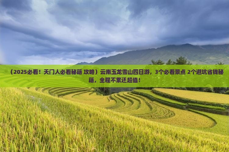 天门去云南玉龙雪山四日游