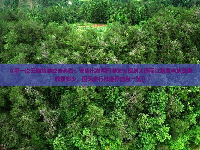 《第一次云南旅游攻略必看：安康出发四日游怎么规划大理丽江路犀当地导游收费多少，国际旅行社推荐信息一览》