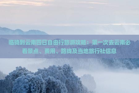 临猗到云南四日自由行旅游攻略：第一次去云南必看景点、费用、路线及当地旅行社信息
