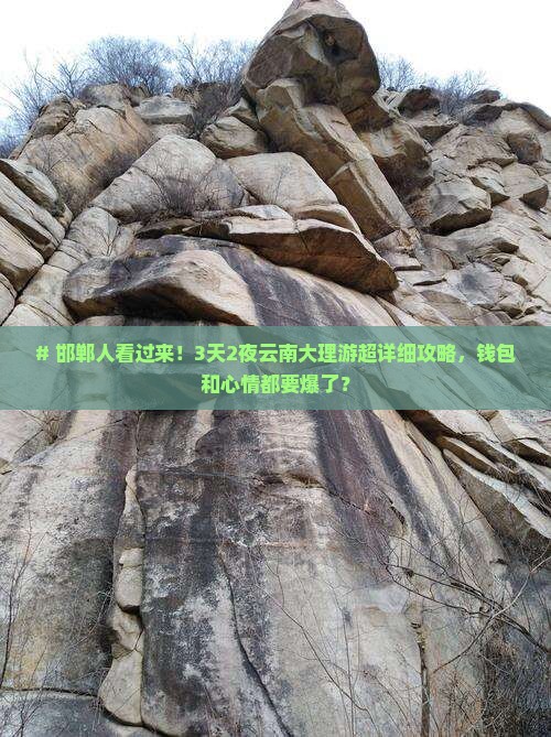 # 邯郸人看过来！3天2夜云南大理游超详细攻略，钱包和心情都要爆了？