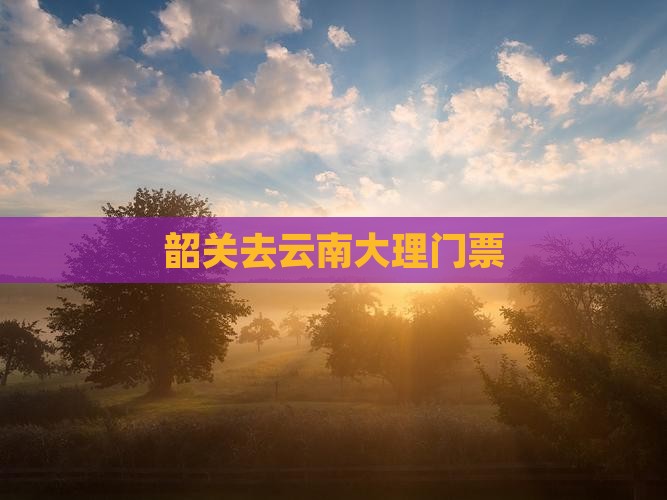 韶关去云南大理门票