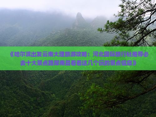 《哈尔滨出发云南大理旅游攻略：河北国际旅行社推荐必去十大景点路犀南昌看看这几个玩的景点信息》