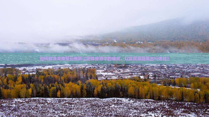 如何解决海南至云南丽江团体旅游中的痛点，以实现高品质出行体验？