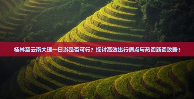 桂林至云南大理一日游是否可行？探讨高效出行痛点与热词新词攻略！