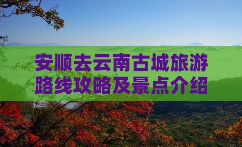 安顺去云南古城个人游