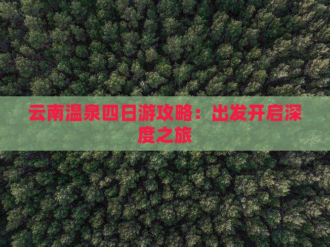 春天去云南温泉四日游