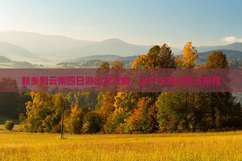 新乡到云南四日游