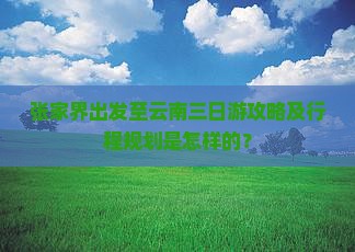 张家界去云南三日游 张家界去云南三日游