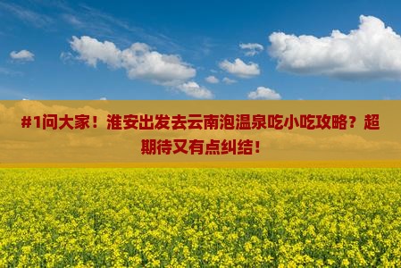 淮安到云南温泉旅游小吃