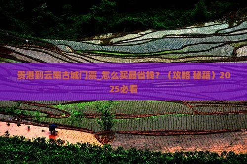 贵港到云南古城门票