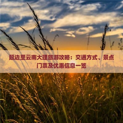 延边至云南大理旅游攻略：交通方式、景点门票及优惠信息一览
