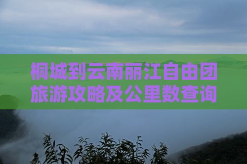 桐城到云南丽江自由团