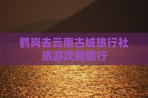 鹤岗去云南古城旅行社