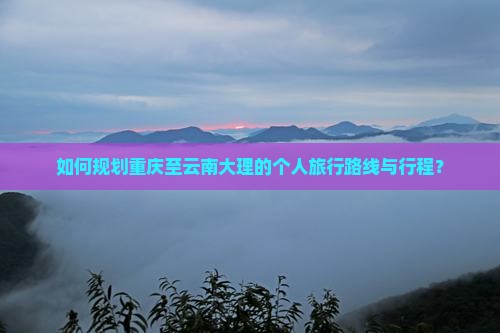 重庆到云南大理个人游