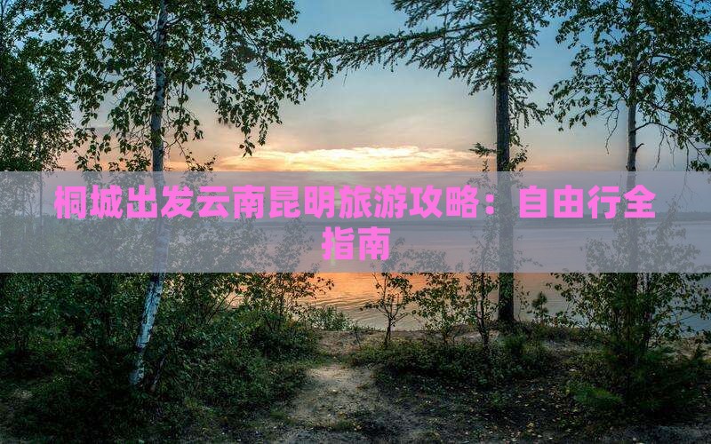 桐城到云南昆明自由行