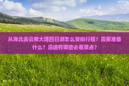 海北去云南大理四日游