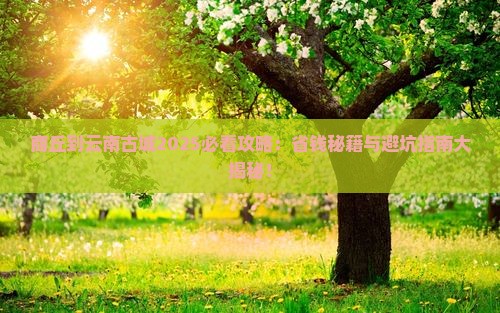 商丘到云南古城攻略 商丘到云南古城攻略