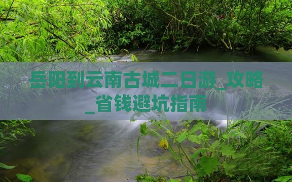 岳阳到云南古城二日游