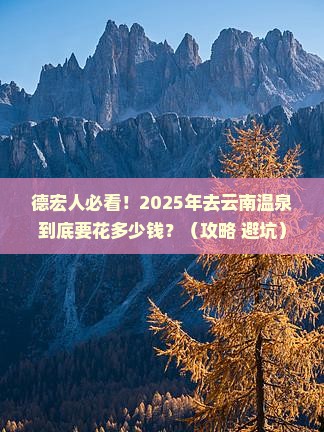德宏到云南温泉门票