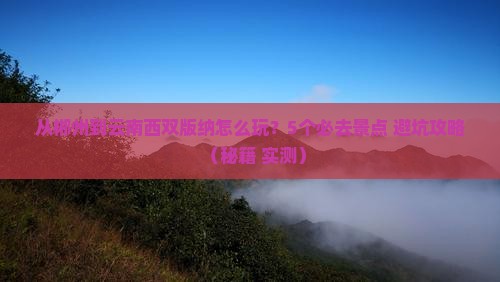 郴州到云南西双版纳哪里玩
