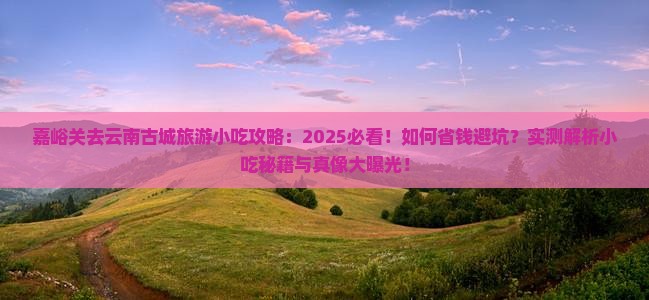 嘉峪关去云南古城旅游小吃