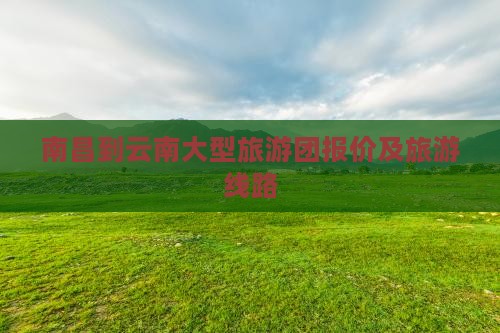 南昌到云南大型旅游团报价及旅游线路
