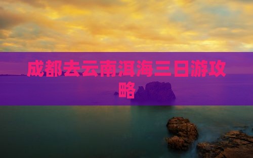 成都去云南洱海三日游