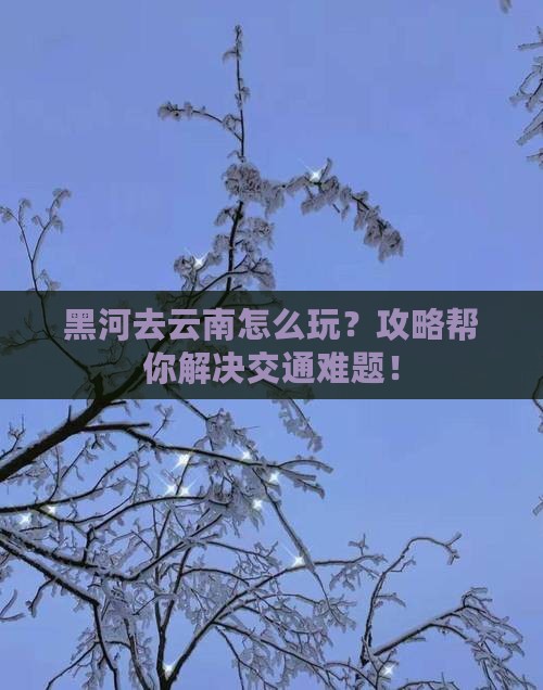 黑河去云南攻略