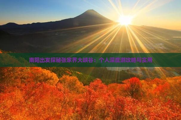 南阳出发探秘张家界大峡谷：个人深度游攻略与实用